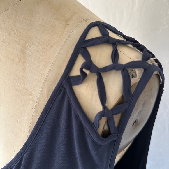 TORRID | Womens Chiffon Pleat Skate Dress NEW Size 4X Navy Blue Career Vacation - Picture 10 of 12